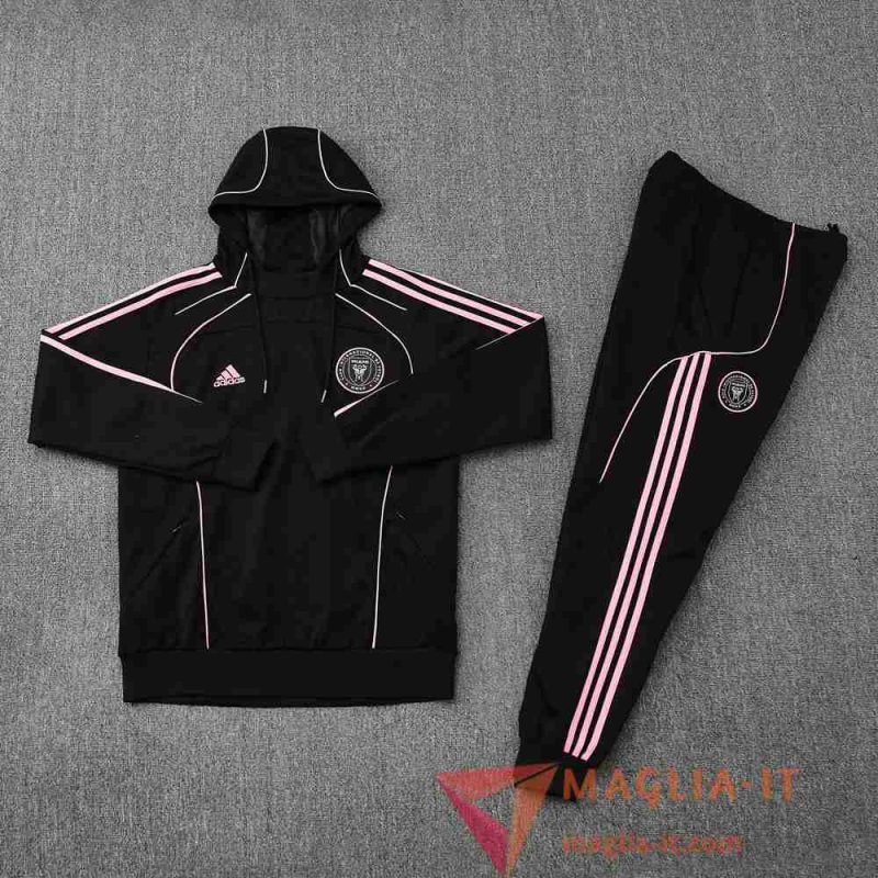 Insieme Giacca Con Cappuccio Tuta Inter Miami CF Nero/Rosa 2025/2026 - immagine 2