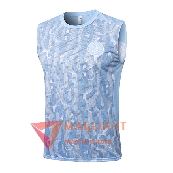 Canottiera da Allenamento Manchester City Blu/Bianco 2025/2026