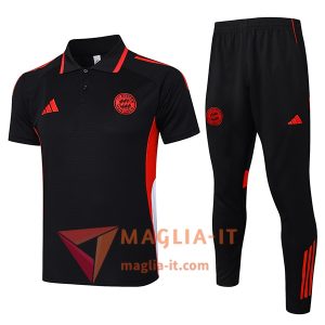 Completo Maglia Polo Bayern Monaco Nero/Rosso/Bianco 2025/2026