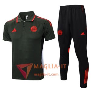 Completo Maglia Polo Bayern Monaco Verde/Rosso 2025/2026
