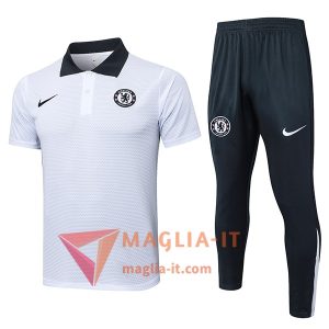 Completo Maglia Polo FC Chelsea 2025/2026 Bianco/Nero
