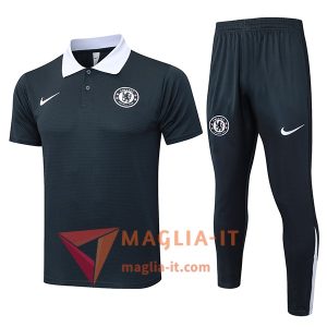 Completo Maglia Polo FC Chelsea 2025/2026 Grigio Scuro
