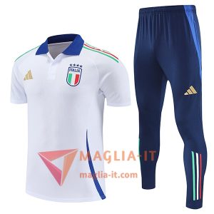 Completo Maglia Polo Italia 2025/2026 Bianco/Blu