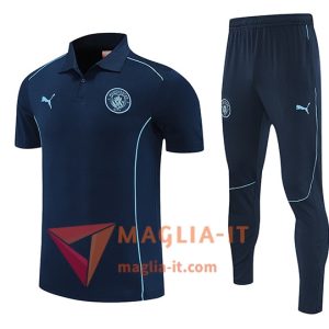 Completo Maglia Polo Manchester City 2025/2026 Blu Reale
