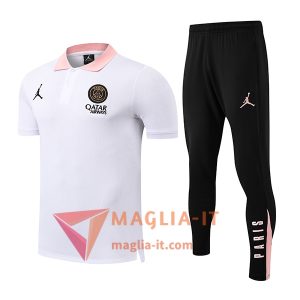 Completo Maglia Polo PSG 2025/2026 Bianco/Rosa