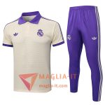 Completo Maglia Polo Real Madrid 2025/2026 Beige/viola
