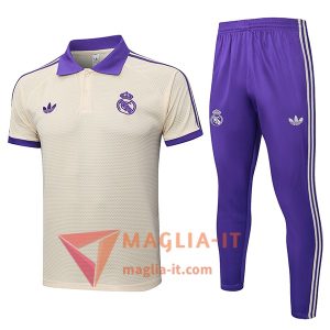 Completo Maglia Polo Real Madrid 2025/2026 Beige/viola
