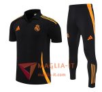 Completo Maglia Polo Real Madrid 2025/2026 Nero/Arancia