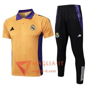 Completo Maglia Polo Real Madrid Arancia/viola 2025/2026