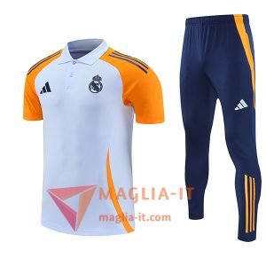 Completo Maglia Polo Real Madrid Bianco/Arancia 2025/2026