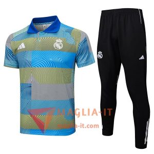 Completo Maglia Polo Real Madrid Blu/Verde 2025/2026