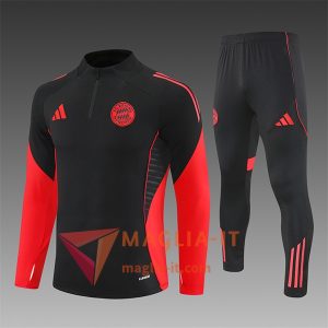 Completo Tuta da Calcio Bayern Monaco Bambini Nero/Rosso 2025/2026