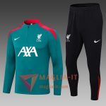 Completo Tuta da Calcio FC Liverpool Bambini Verde/Rosso 2025/2026