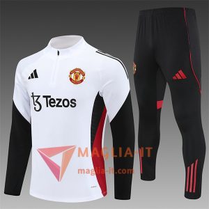 Completo Tuta da Calcio Manchester United Bambini Bianco/Nero/Rosso 2025/2026