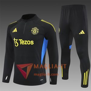 Completo Tuta da Calcio Manchester United Bambini Nero/Giallo/Blu 2025/2026