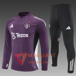 Completo Tuta da Calcio Manchester United Bambini viola/Bianco/Nero 2025/2026