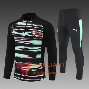 Completo Tuta da Calcio Portogallo Bambini Nero/Verde 2025/2026