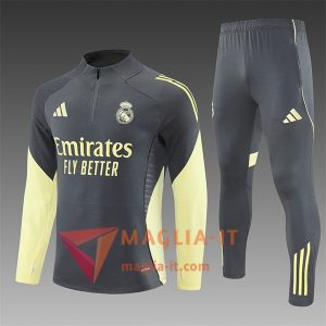 Completo Tuta da Calcio Real Madrid Bambini Grigio/Giallo 2025/2026