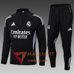 Completo Tuta da Calcio Real Madrid Bambini Nero/Grigio 2025/2026