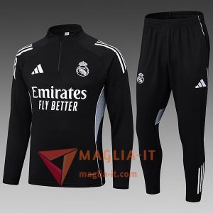Completo Tuta da Calcio Real Madrid Bambini Nero/Grigio 2025/2026