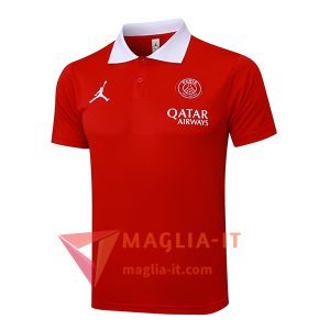 Maglia Polo Manica Corta PSG Rosso 2025/2026