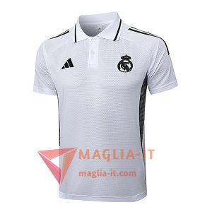 Maglia Polo Manica Corta Real Madrid Bianco/Nero 2025/2026