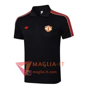 Maglietta Polo Manchester United Nero/Rosso 2025/2026