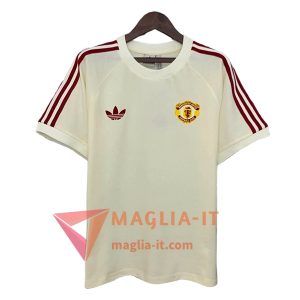 Magliette da Allenamento Manchester United Beige/Rosso 2025/2026