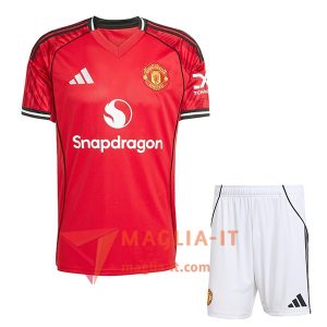 Nuova Maglia Calcio Manchester United Bambino Prima 2025/2026