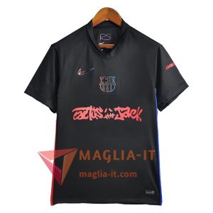 Nuova Maglie Calcio FC Barcellona x Travis Scott Seconda Nero 2024/2025