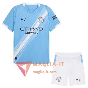 Nuova Maglie Calcio Manchester City Bambino Prima 2025/2026