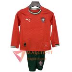 Nuova Maglie Calcio Portogallo Bambino Manica Lunga Prima 2025/2026