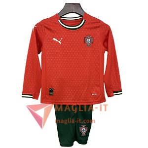 Nuova Maglie Calcio Portogallo Bambino Manica Lunga Prima 2025/2026
