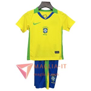 Nuova Maglietta Calcio Brasile Bambino Prima 2025/2026