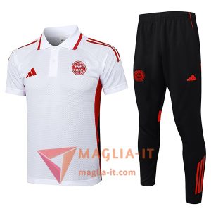 Nuovo Completo Maglia Polo Bayern Monaco Bianco/Rosso 2025/2026