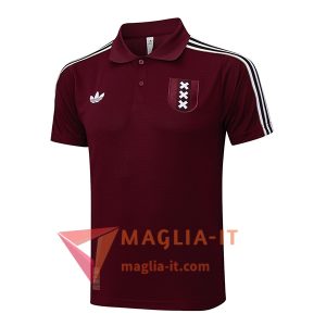 Nuovo Maglia Polo Ajax Rosso/Bianco 2025/2026