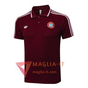 Nuovo Maglia Polo Bayern Monaco Rosso/Bianco 2025/2026