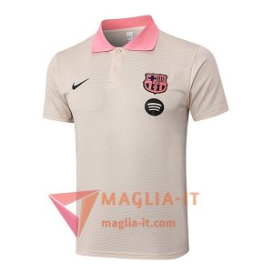 Nuovo Maglia Polo FC Barcellona Beige/Rosa 2025/2026