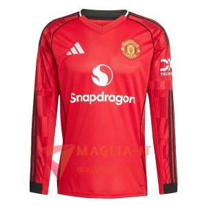 Nuovo Mgliette Da Calcio Manchester United Manica Lunga Prima 2025/2026