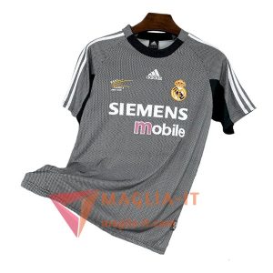 T Shirt Calcio Real Madrid Retro Vintage Portiere Grigio 2002/2003