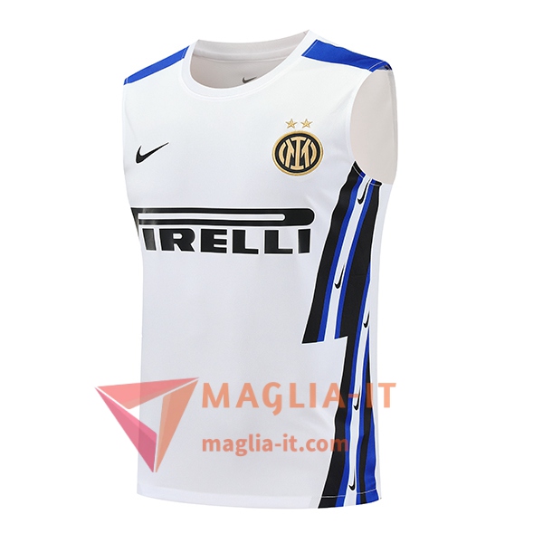 Canottiera da Allenamento Inter Milan Bianco/Nero/Blu 2025/2026