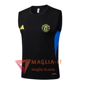 Canottiera da Allenamento Manchester United Nero/Blu 2025/2026