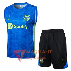 Completo Canottiera da Allenamento FC Barcellona Blu/Verde 2025/2026