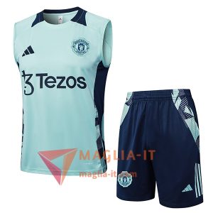 Completo Canottiera da Allenamento Manchester United Verde/Blu 2025/2026
