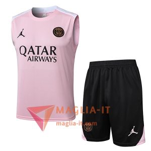 Completo Canottiera da Allenamento PSG Rosa/Bianco 2025/2026