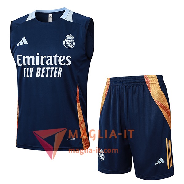 Completo Canottiera da Allenamento Real Madrid Blu Reale 2025/2026