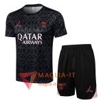 Completo Magliette da Allenamento PSG Nero/Grigio 2025/2026