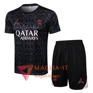 Completo Magliette da Allenamento PSG Nero/Grigio 2025/2026