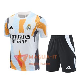 Completo Magliette da Allenamento Real Madrid Bianco/Arancia/Grigio/Blu 2025/2026