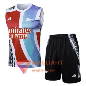 Kit da Allenamento Arsenal 2025/2026 - Canottiera + Pantaloncini Bianco/Blu/Rosso